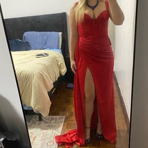Red corset gown